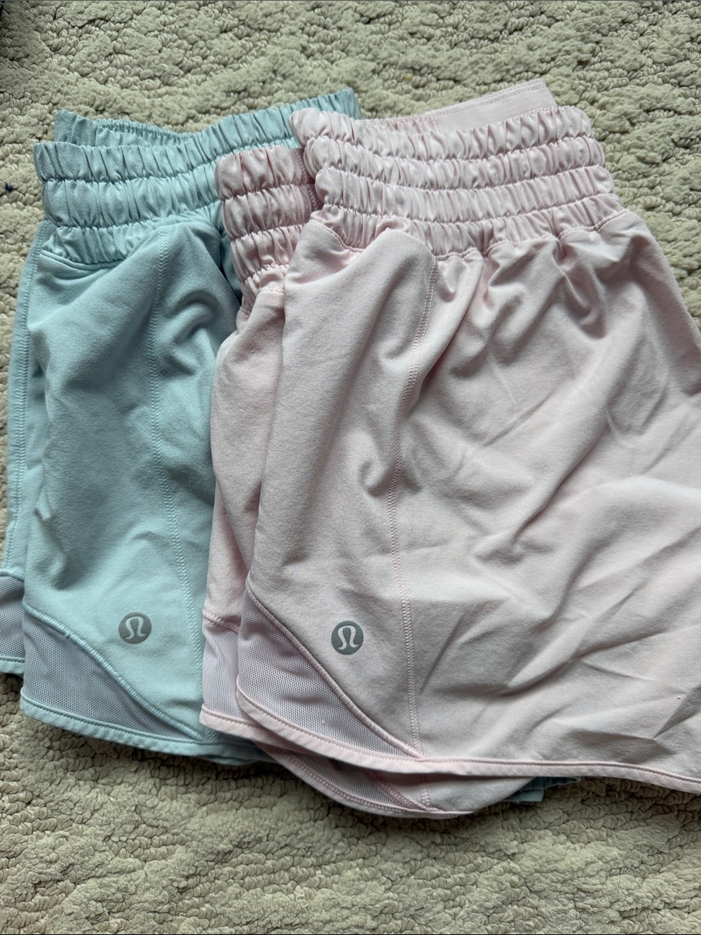 lululemon athletica Light Pink & Light Blue High-Rise Athletic Shorts
